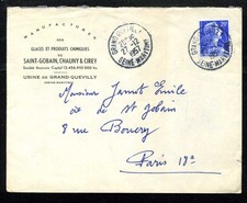 Marcophilie -  Publicité manufactures saint -gobain chauny & cirey usine de gr