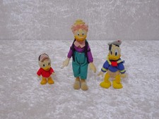 3 X Walt Disney Figurine Velours Daniel Düsentrieb Donald Trick - Vintage À 1980