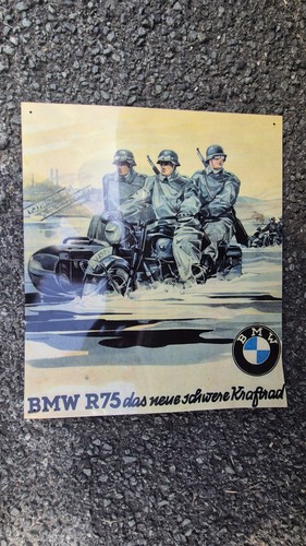 Plaque métallique bmw r75 - plaque,