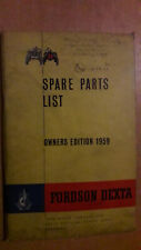 Fordson tracteur DEXTA : catalogue de pièces 1959