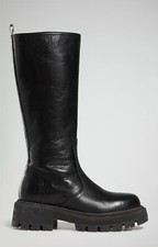 BIKKEMBERGS - Bottes En Cuir Noir À Talon Haut 25024