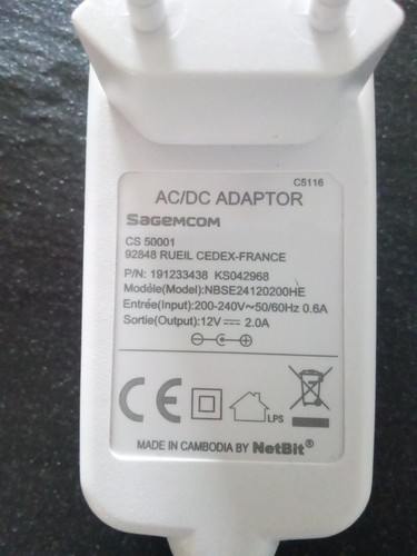 Alimentation sagemcom 5001 - alimentation,