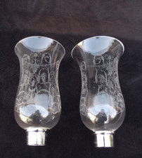 baccarat ? 2 Globe Tulipe en Cristal Gravé pour photophores bougeoir