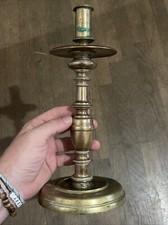 Bougeoir Chandelier Flambeau Bronze Haute Époque XVI / XVII E Fut Bougie Table 