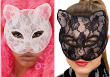Rigide PVC Dentelle Chat Masque Vénitien Bal Masqué Déguisement Femme Gato CT