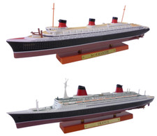 Lot de 2 paquebots FRANCE+ NORMANDIE 1:1250 25cm bateau maquette PA4