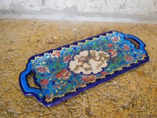 Ancien Plat à Cake en faïence Emaux de LONGWY France