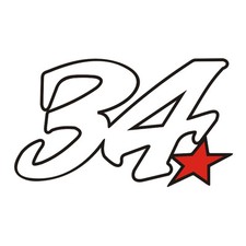 Sticker plastifié N° 34 Kevin SCHWANTZ Suzuki Racing Team - 17cm x 10cm