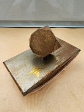 Tampon buvard ancien en bois & métal lourd – style bureau vintage décoration