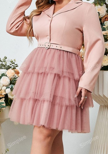 Robe col revers ceinturé - col, à