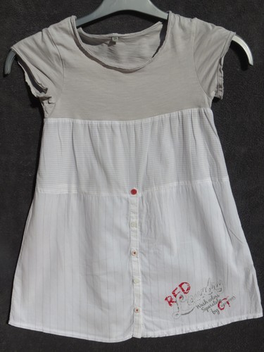 Robe tunique gris blanc - robe,