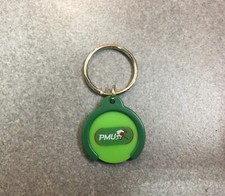 PORTE-CLES PVC VERT JETON DE
