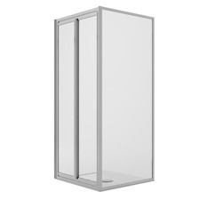 CABINE DE DOUCHE 80X80CM SALOON 2 PORTES PIVOTANTES 80 + FIXE H198 TRANSPARENT