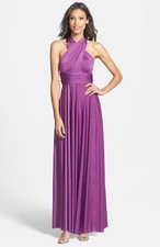 NEW DESSY COLLECTION Convertible Front Twist Jersey DRESS GOWN Size XS VIOLET
