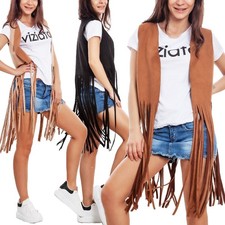 Gilet Femme en Daim Franges