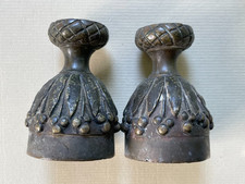 Ancienne paire d'embouts / glands en bronze pour embrases / rideaux