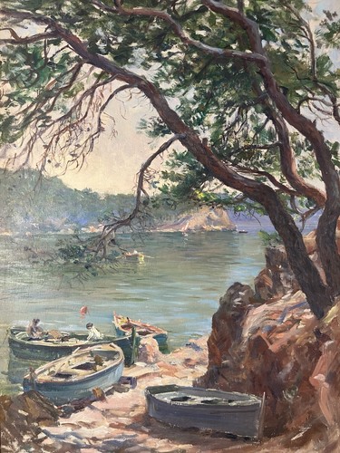 Ancienne huile paysage - ancienne,