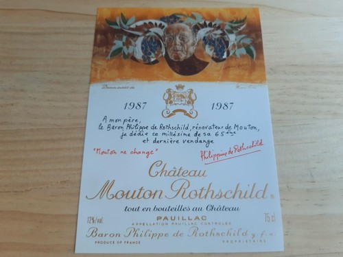 étiquette vin chateau mouton - chateau,