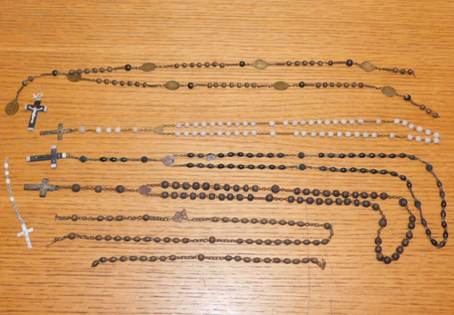 Vintage lot chapelet bois - lot,