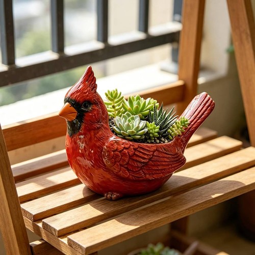 Cache pot cardinal - cache-pot, résine