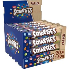 NESTLÉ Smarties Bonbons Chocolatés, Boîte de 20 tubes géant