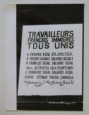 Photo ancienne 18x24 affiche TRAVAILLEURS TOUS UNIS mai 68 poster may 1968 47