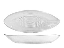 6 Assiettes Ovales En Verre Cm 24x9,5 H&H