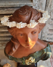ANCIENNE COURONNE DE MARIEE FLEURS TISSU