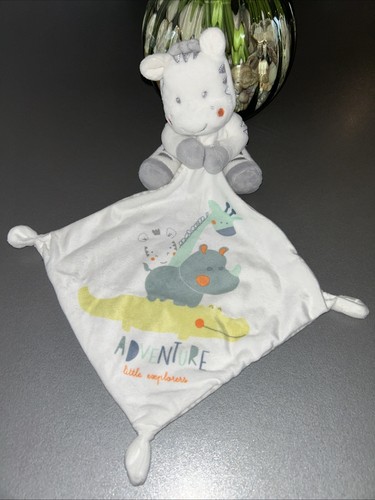 Doudou zèbre blanc gris - , vert