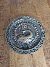 Tape de bouche bronze,  Cadre Décor Poisson Couronne Diamètre 16 Cm