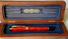 STYLO PLUME PARKER DUOFOLD CENTENNIAL RESINE ROUGE MARBREE - PLUME OR 18 CARATS