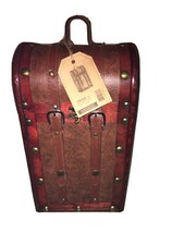 2 BOTTLE ANTIQUE WOODEN WINE