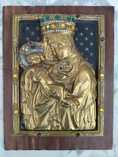 TABLEAU VIERGE A L'ENFANT EN LAITON REPOUSSE 20ème