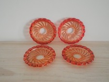 1 Bobèche bougeoir chandelier lustre applique cristal Baccarat Bambou Rose Rouge