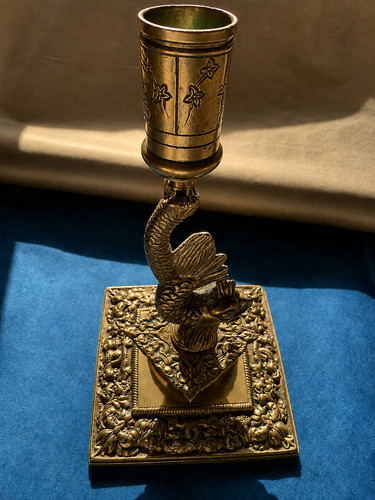 Bougeoir ancien carpe dragon - carpe,