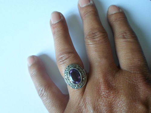 Bague argent massif - en,