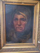 TABLEAU ANCIEN - HUILE SUR TOILE - PORTRAIT DE FEMME - XIXeme SIECLE