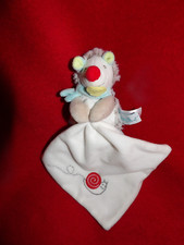 Doudou Peluche Babynat Gaston Le Hérisson Mouchoir Brodé Escargot