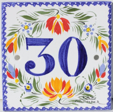 PLAQUE DE NUMERO DE RUE - FAB A QUIMPER - N° 30 - 10,7 x 10,7 cm