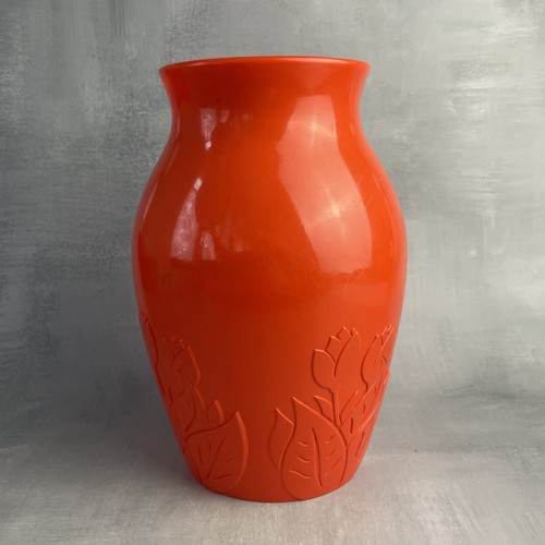 Vase plastique orange - plastique,