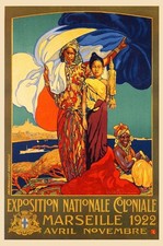 EXPO COLONIALE MARSEILLE 1922 Rf435 - POSTER HQ 50x70cm d'une AFFICHE VINTAGE