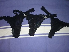 Lot de 3 string noir transparent Taille S