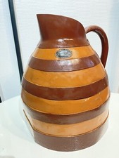 Ancien Pichet Broc Cruche / Seau À Eau En MÉTAL XXL Antique 1940 Déco