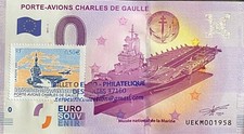 BILLET 0 EURO PHILATHELIQUE PORTE AVION CHARLES DE GAULLE 2017  NUMERO DIVERS