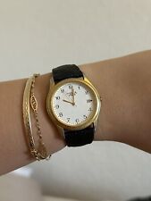 Magnifique Montre Vintage Yema Modèle Femme Doré Et Bracelet Noir Super État 