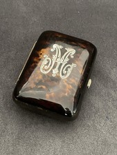 XIXè - PETIT PORTE MONNAIE À SOUFFLETS - EN ÉCAILLE DE TORTUE - MONOGRAMMÉ "M"