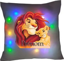 COUSSIN LUMINEUX PERSONNALISABLE SIMBA ROI LION