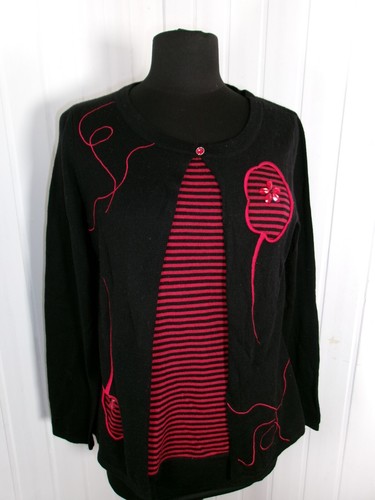 Pull gilet maille noir rayé
