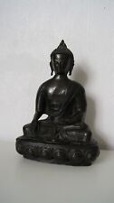 ancienne statue bronze patiné bouddha  mudra maravijaya lotus 36cm thailand