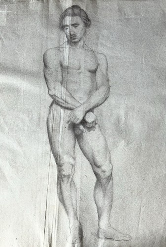 Dessin ancien fusain - dessin,